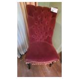 VICTORIAN SLIPPER CHAIR W TASSEL FRINGE