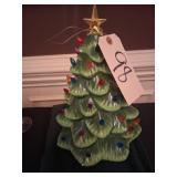 CERAMIC CHRISTMAS TREE & TABLECLOTH