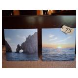 2 CANVAS BEACH TROPICAL PRINTS