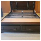 KINGSIZE SLEIGH BED W BUILT IN DRAWERS