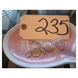 COSTUME JEWELRY,EARRINGS & PIN, JEWELRY TRAY