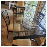 GLASSTOP TABLE & 4 CHAIRS( PIETRO COSTANTINI)