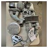 Assorted Motorcyle Carburator Parts, Breathers, Intakes