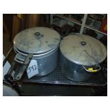 Three Alum. Pots w/1 Strainer