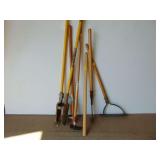 Yard Tools, Post Hole Digger, Bush Ax, Sling Blade, Hoe & Handle