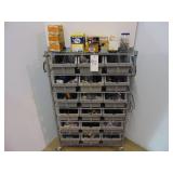 Metro Shelf & Contents of Elec. Supplies On Casters