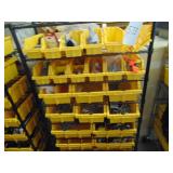 Metro Shelf w/Plastic Bins On Casters w/Contents of Misc. Hardware