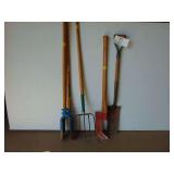 Yard Tools, Post Hole Digger, Bush Ax, Pick Fork, Trouble Shoot