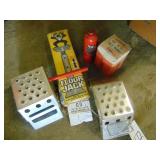 Misc. Grouping of Floor Jack, 6 Ton Bottle Jack, Two Stands