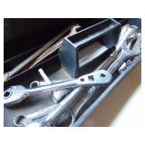 Tool Box of Wrenches & Screw Drivers