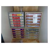 Four Bins of Screws, Washers & Nuts, On Wooden Stand