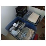 Tote of Misc. Elec. Supplies, Boxes, Covers, Wire