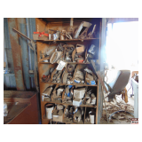 Wooden Shelf of Misc. Parts, Filters, Etc.