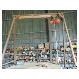 A Frame On Casters w/Dayton Electric 2 Ton Chain Fall