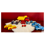Die-Cast Toy Vehicles Including Bandai, Tootsietoy, and Matchbox Models