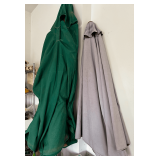 Two Outdoor Umbrellas with Poles and Covers