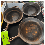 Cast Iron Pans Including Lodge No. 10 and No. 12