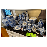 Unsigned Blue and White Ceramic Decorative Pieces, Assorted Styles