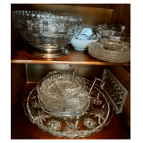 Crystal Clear Glassware Set Featuring Bowls, Plates, and Divided Dish