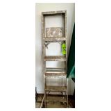5-Step Metal Utility Ladder with Integrated Platform