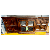 Wooden Cabinet with Glass Doors and Adjustable Shelves