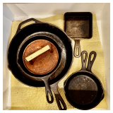 Cast Iron Skillets and Charcoal Companion Grill Press