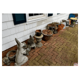 Massive Collection of Outdoor Pots, Garden Sculptures, and Planters