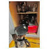 Kitchen Appliances Including Hamilton Beach Coffee Maker, Blender, and Toaster