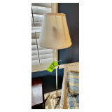 Metal Floor Lamp with Fluted Base and Fabric Shade