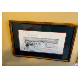 Winter Themed Framed Artwork by D. Morgan, 1992, Titled ‘He Knows Every Star’