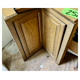 Wooden Corner Cabinet with Two Shelves