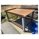 76'x48'x41' Steel Shop Table