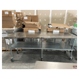 30'X96' Stainless Steel Table on Casters