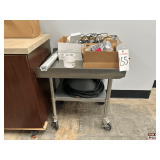 Stainless Steel Table on Caster w/ Assorted Supplies