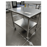 30'X30' Stainless Steel Table on Casters