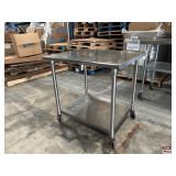 30'X30' Stainless Steel Table on Casters