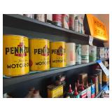 Shelf of Vintage Petroleum Products