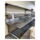 All Stainless Baker's Table 80in x 36in x 34in with Double Over Shelf