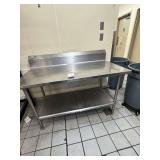 Stainless Table with Backsplash 56in x 30in x 34in