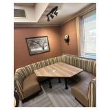Corner Booth with Floor Mounted Table **Buyer Responsible For Removal**