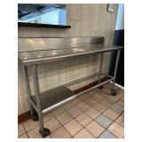 Stainless Rolling table with Backsplash 66in x 18in x 38in