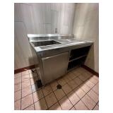 Stainless Waitress Station 60in x 30in with Cutout Hole for Drink Dispenser