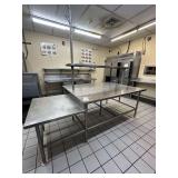 Chef's Table All Stainless 54in x 72in with Equipment Stand 27in x 36in, Overshelf, Can Opener