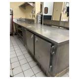 12ft Stainless Prep Station Refrigerated and Sink