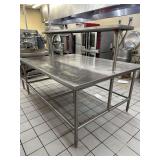 Chef's Table All Stainless 54in x 72in with Equipment Stand 54in x 22in, Overshelf **Contents Not Included**