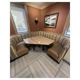 Corner Booth with Floor Mounted Table **Buyer Responsible For Removal**