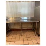 Stainless Table with Backsplash 72in x 30in x 34in