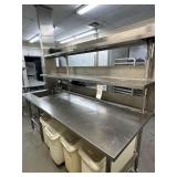 Stainless Baker's Prep Table 92in x 35in x 35in with Sink Double Over Shelf