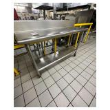 Stainless Rolling Table with Backsplash 60in x 18in x 36in