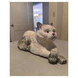 Porcelain Cat Figurine with Hand-Painted Details